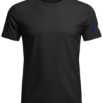 T-shirt noir avec griffe manche