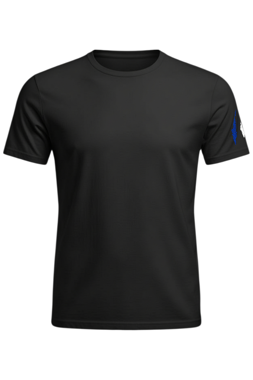 T-shirt noir avec griffe manche